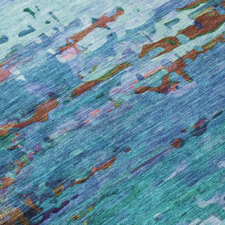 Piper Looms Chantille Abstract ACN2035 Blue Machine Washable Area Rug Swatch Image