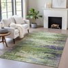 Piper Looms Chantille Abstract ACN2035 Green Machine Washable Area Rug Lifestyle Image Feature
