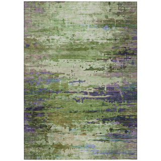 Piper Looms Chantille Abstract ACN2035 Green Machine Washable Area Rug main image