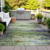 Piper Looms Chantille Abstract ACN2035 Green Machine Washable Area Rug Outdoor Lifestyle Image Feature