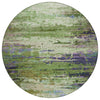 Piper Looms Chantille Abstract ACN2035 Green Machine Washable Area Rug Round Main Image