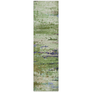 Piper Looms Chantille Abstract ACN2035 Green Machine Washable Area Rug Runner Main Image