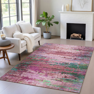Piper Looms Chantille Abstract ACN2035 Pink Machine Washable Area Rug Lifestyle Image Feature