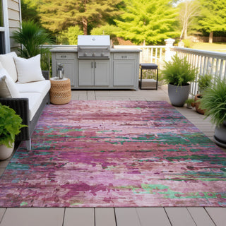 Piper Looms Chantille Abstract ACN2035 Pink Machine Washable Area Rug Outdoor Lifestyle Image Feature