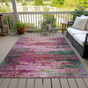 Piper Looms Chantille Abstract ACN2035 Pink Machine Washable Area Rug Outdoor Lifestyle Image Feature