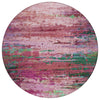 Piper Looms Chantille Abstract ACN2035 Pink Machine Washable Area Rug Round Main Image