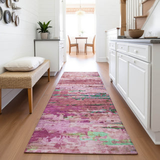 Piper Looms Chantille Abstract ACN2035 Pink Machine Washable Area Rug Runner Lifestyle Image Feature