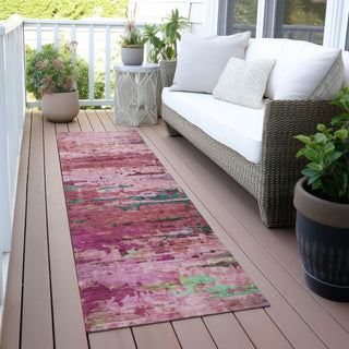Piper Looms Chantille Abstract ACN2035 Pink Machine Washable Area Rug Runner Outdoor Lifestyle Image Feature