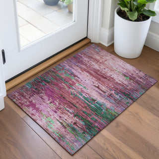 Piper Looms Chantille Abstract ACN2035 Pink Machine Washable Area Rug Scatter Lifestyle Image Feature