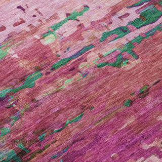 Piper Looms Chantille Abstract ACN2035 Pink Machine Washable Area Rug Swatch Image