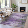 Piper Looms Chantille Abstract ACN2035 Purple Machine Washable Area Rug Lifestyle Image Feature