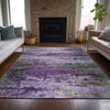 Piper Looms Chantille Abstract ACN2035 Purple Machine Washable Area Rug Lifestyle Image Feature
