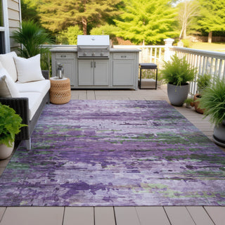 Piper Looms Chantille Abstract ACN2035 Purple Machine Washable Area Rug Outdoor Lifestyle Image Feature