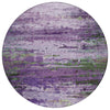 Piper Looms Chantille Abstract ACN2035 Purple Machine Washable Area Rug Round Main Image
