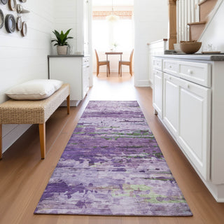Piper Looms Chantille Abstract ACN2035 Purple Machine Washable Area Rug Runner Lifestyle Image Feature