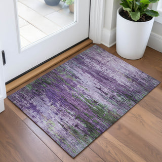 Piper Looms Chantille Abstract ACN2035 Purple Machine Washable Area Rug Scatter Lifestyle Image Feature