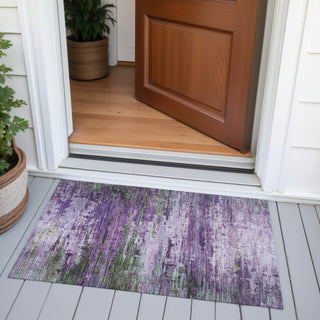 Piper Looms Chantille Abstract ACN2035 Purple Machine Washable Area Rug Scatter Outdoor Lifestyle Image Feature