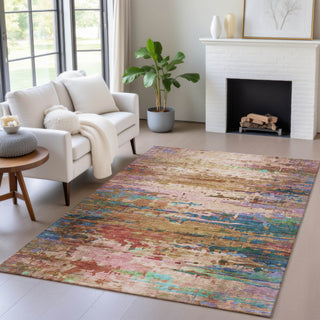 Piper Looms Chantille Abstract ACN2035 Sage Machine Washable Area Rug Lifestyle Image Feature
