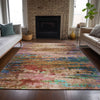 Piper Looms Chantille Abstract ACN2035 Sage Machine Washable Area Rug Lifestyle Image Feature