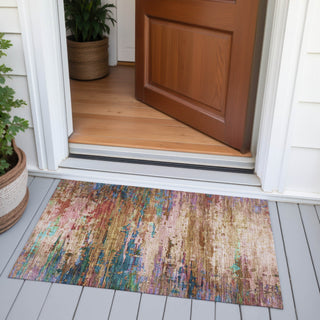 Piper Looms Chantille Abstract ACN2035 Sage Machine Washable Area Rug Scatter Outdoor Lifestyle Image Feature