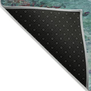 Piper Looms Chantille Abstract ACN2035 Teal Machine Washable Area Rug Backing Image