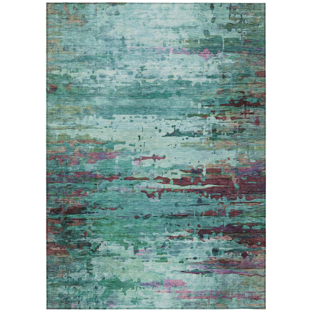 Piper Looms Chantille Abstract ACN2035 Teal Machine Washable Area Rug main image
