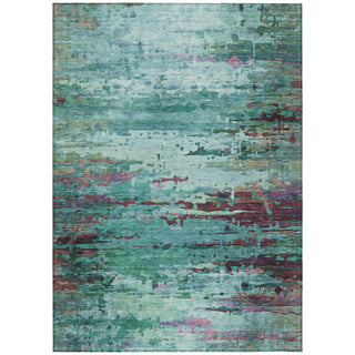 Piper Looms Chantille Abstract ACN2035 Teal Machine Washable Area Rug main image