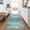 Piper Looms Chantille Abstract ACN2035 Teal Machine Washable Area Rug Runner Lifestyle Image Feature