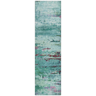 Piper Looms Chantille Abstract ACN2035 Teal Machine Washable Area Rug Runner Main Image