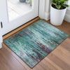Piper Looms Chantille Abstract ACN2035 Teal Machine Washable Area Rug Scatter Lifestyle Image Feature