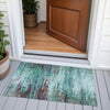 Piper Looms Chantille Abstract ACN2035 Teal Machine Washable Area Rug Scatter Outdoor Lifestyle Image Feature