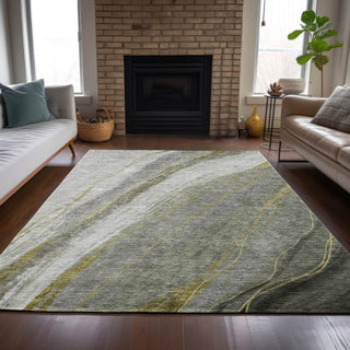 Piper Looms Chantille Swirls ACN2036 Aloe Machine Washable Area Rug Lifestyle Image Feature