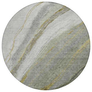 Piper Looms Chantille Swirls ACN2036 Aloe Machine Washable Area Rug Round Main Image