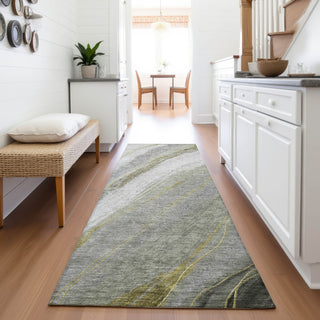 Piper Looms Chantille Swirls ACN2036 Aloe Machine Washable Area Rug Runner Lifestyle Image Feature