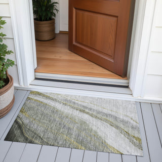 Piper Looms Chantille Swirls ACN2036 Aloe Machine Washable Area Rug Scatter Outdoor Lifestyle Image Feature