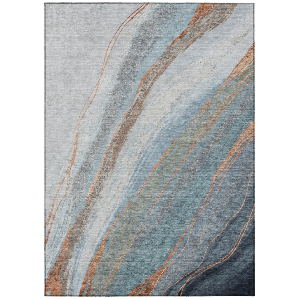 Piper Looms Chantille Swirls ACN2036 Blue Machine Washable Area Rug main image