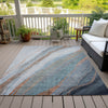 Piper Looms Chantille Swirls ACN2036 Blue Machine Washable Area Rug Outdoor Lifestyle Image Feature