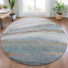 Piper Looms Chantille Swirls ACN2036 Blue Machine Washable Area Rug Round Lifestyle Image Feature