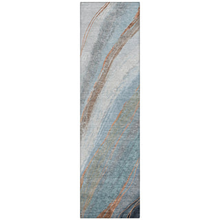 Piper Looms Chantille Swirls ACN2036 Blue Machine Washable Area Rug Runner Main Image