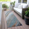Piper Looms Chantille Swirls ACN2036 Blue Machine Washable Area Rug Runner Outdoor Lifestyle Image Feature