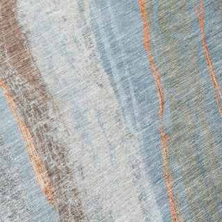 Piper Looms Chantille Swirls ACN2036 Blue Machine Washable Area Rug Swatch Image