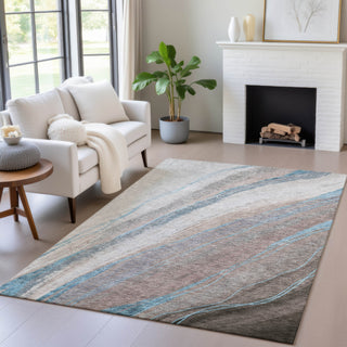 Piper Looms Chantille Swirls ACN2036 Brown Machine Washable Area Rug Lifestyle Image Feature