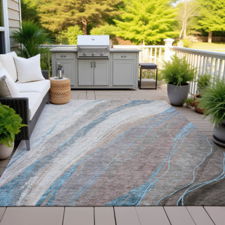 Piper Looms Chantille Swirls ACN2036 Brown Machine Washable Area Rug Outdoor Lifestyle Image Feature