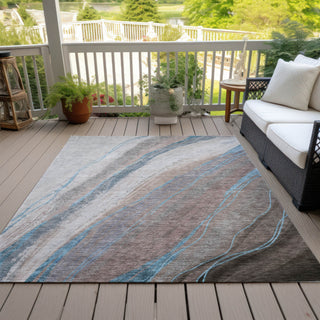 Piper Looms Chantille Swirls ACN2036 Brown Machine Washable Area Rug Outdoor Lifestyle Image Feature