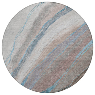 Piper Looms Chantille Swirls ACN2036 Brown Machine Washable Area Rug Round Main Image