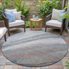 Piper Looms Chantille Swirls ACN2036 Brown Machine Washable Area Rug Round Outdoor Lifestyle Image Feature