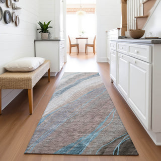 Piper Looms Chantille Swirls ACN2036 Brown Machine Washable Area Rug Runner Lifestyle Image Feature