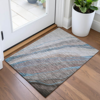 Piper Looms Chantille Swirls ACN2036 Brown Machine Washable Area Rug Scatter Lifestyle Image Feature