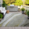 Piper Looms Chantille Swirls ACN2036 Pewter Machine Washable Area Rug Outdoor Lifestyle Image Feature