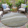 Piper Looms Chantille Swirls ACN2036 Pewter Machine Washable Area Rug Round Outdoor Lifestyle Image Feature
